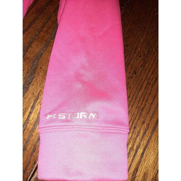 EUC Youth Large Pink Orange Camo Trim Under Armour Storm Hoodie Hooded P… - Picture 3 of 4